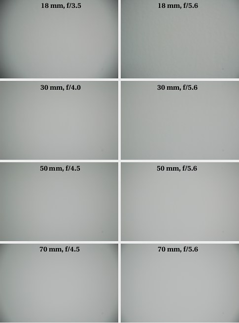 Nikon Nikkor AF-S DX 18-70 mm f/3.5-4.5 IF-ED - Vignetting