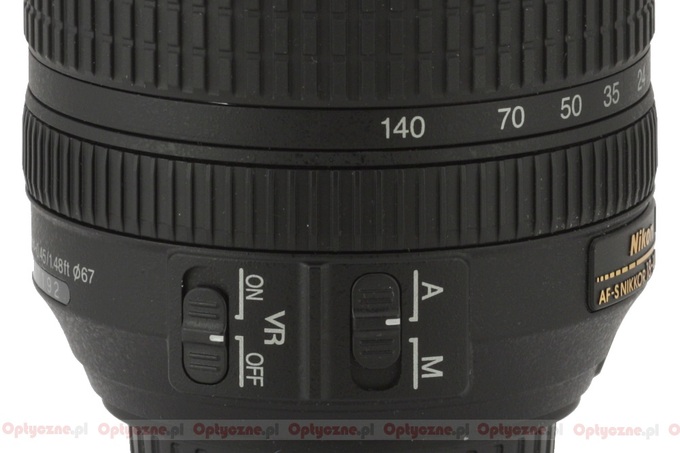 Nikon Nikkor AF-S DX 18-140 mm f/3.5-5.6G ED VR - Build quality and image stabilization