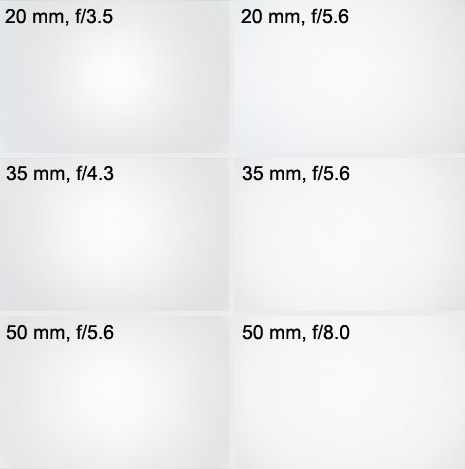 Samsung NX 20-50 mm f/3.5-5.6 ED - Vignetting