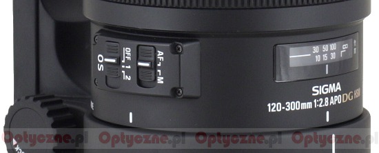 Sigma 120-300 mm f/2.8 APO EX DG OS HSM - Build quality and image stabilization