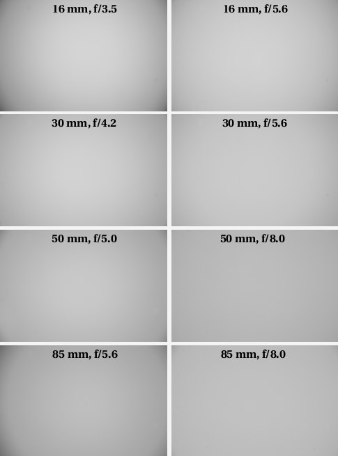 Nikon Nikkor AF-S DX 16-85 mm f/3.5-5.6G ED VR - Vignetting