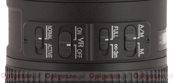 Nikon Nikkor AF-S 70-200 mm f/4.0G ED VR - Build quality and image stabilization