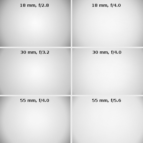 Fujifilm Fujinon XF 18-55 mm f/2.8-4 OIS - Vignetting